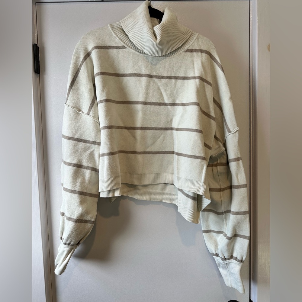 Free People cowl neck, cropped style sweater